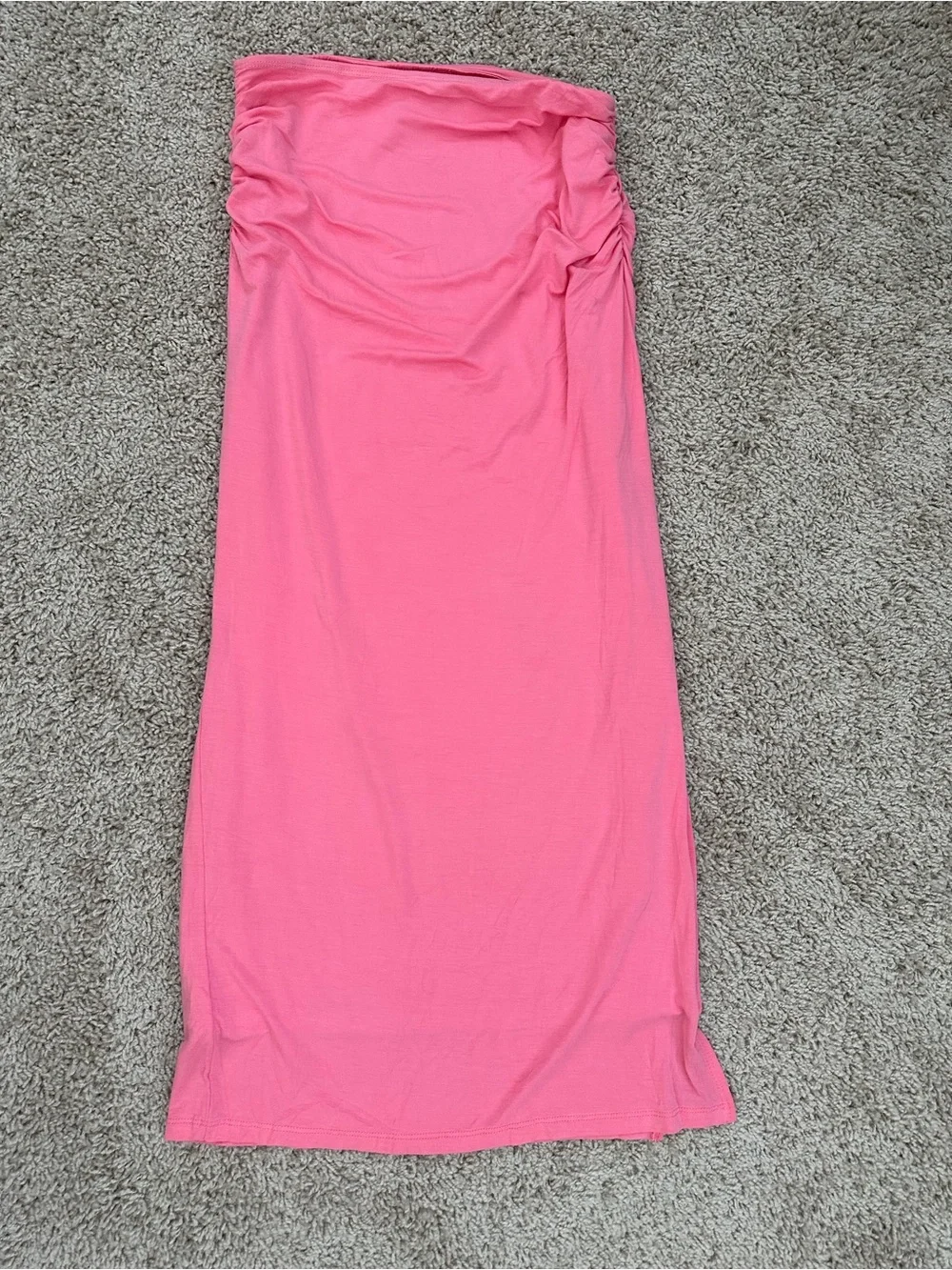 NWT Hello Molly Pink Ruched Tube Maxi Skirt Size S